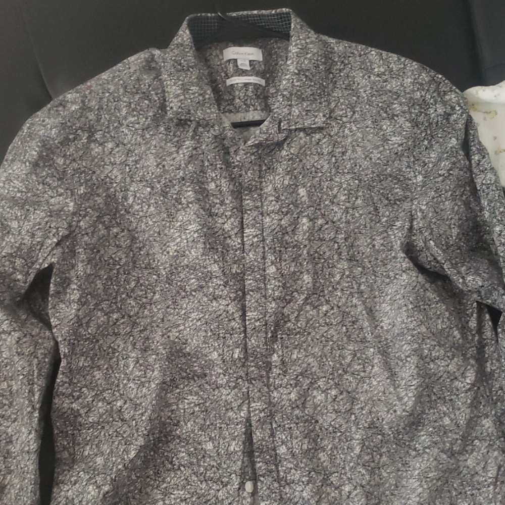 Black and white button down dress shirt